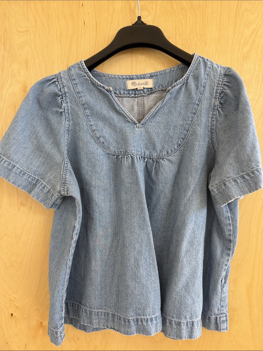 Madewell Light Wash Denim Short Sleeve Tunic